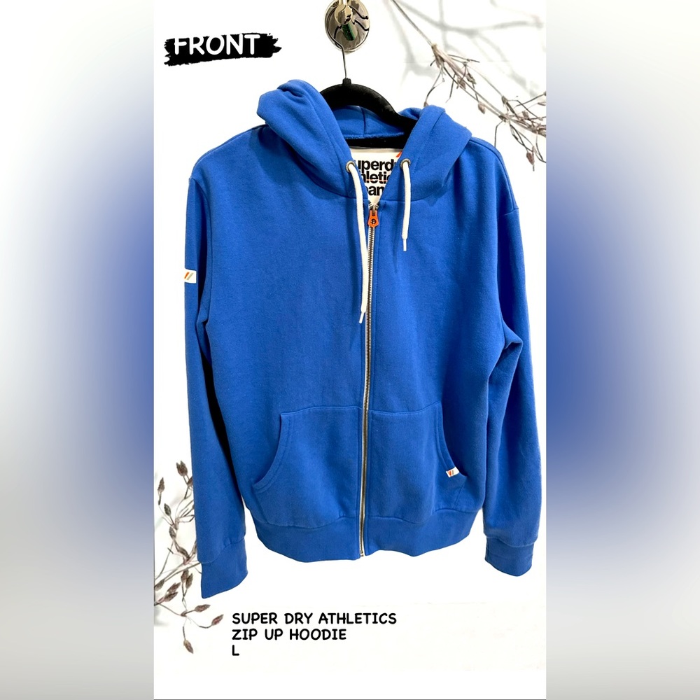 SUPER DRY ATHLETICS
ZIP UP HOODIE L